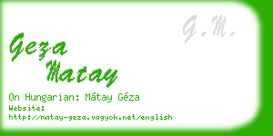 geza matay business card